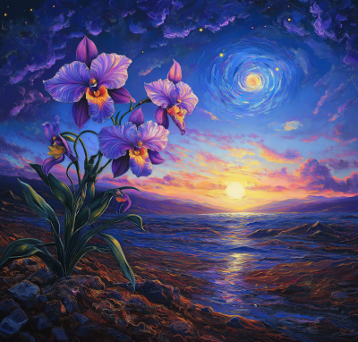 Alien Orchids at Sunset