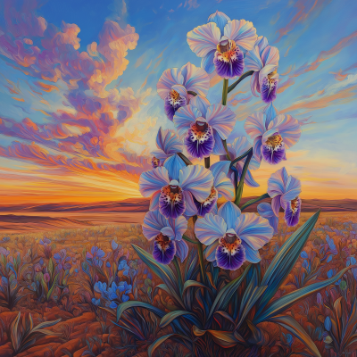 Orchids in a Desert Sunset