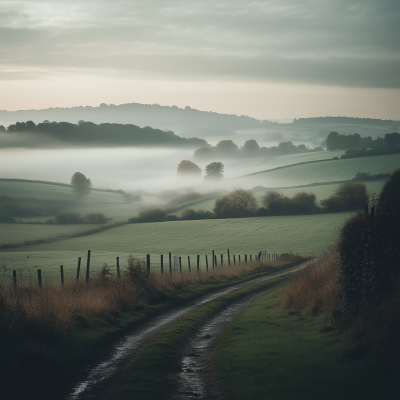 Foggy English Countryside