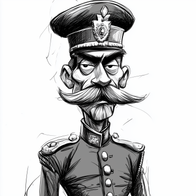 British Raj Officer Cartoon