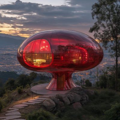 Giant Red Glass Mushroom