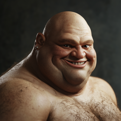 Smiling Man on Elbow