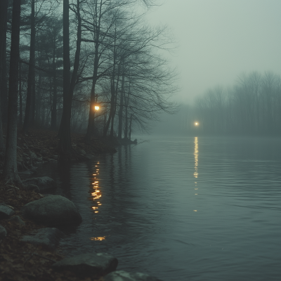 Mysterious Foggy Lake