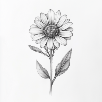 Aster Flower Drawing