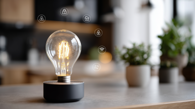 Smart Home Hub with Glowing Light Bulb