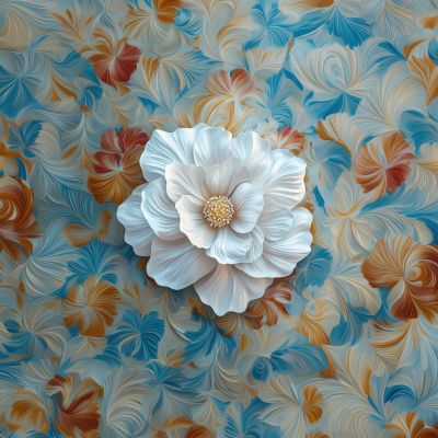Elegant 3D White Peony Flower