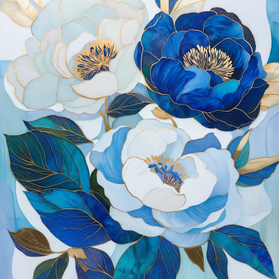 Abstract Peony Composition