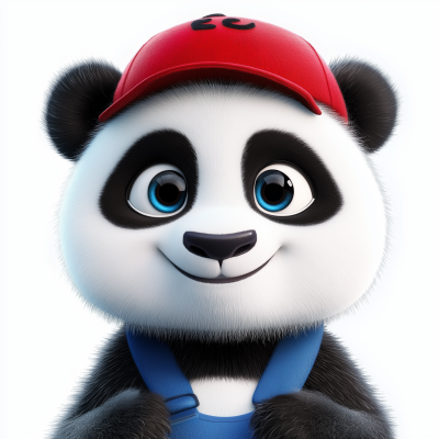 Playful Panda in Colorful Attire