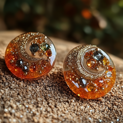 Holographic Chrome Circular Earrings