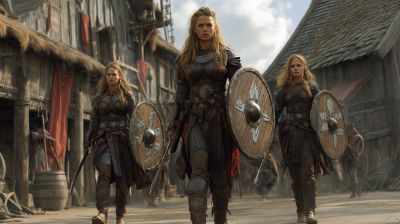 Viking Queen with Valkyries