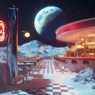 Futuristic Moon Scene