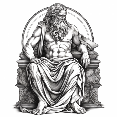 Zeus Statue Tattoo Design