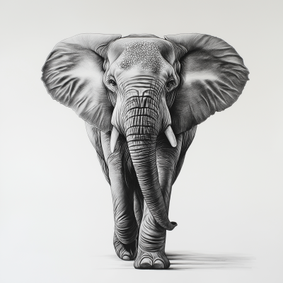 Realistic Elephant Drawing