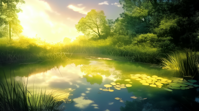 Serene Pond in Nature
