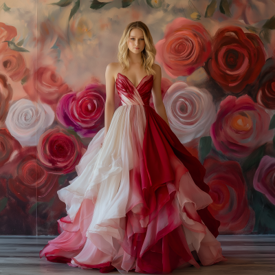 Elegant Portrait in Floral Garden