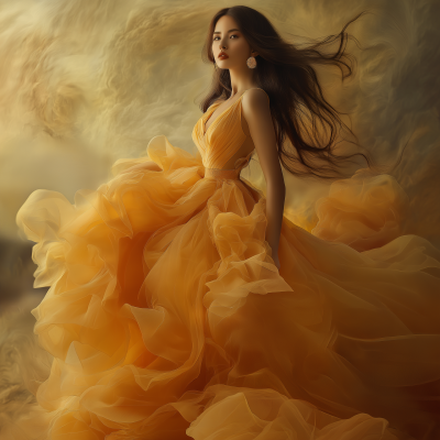 Elegant Silk Organza Gown