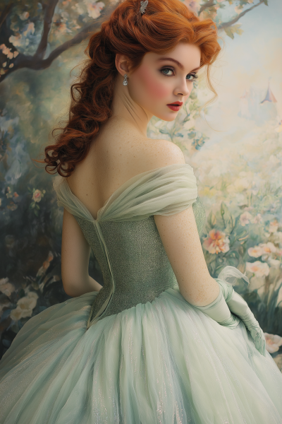 Elegant Gown with Mural Background