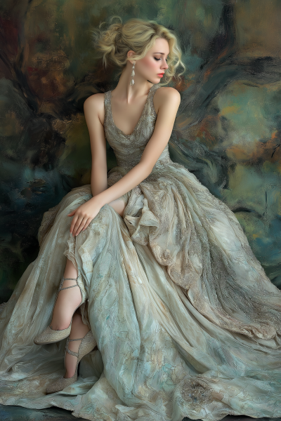 Elegant Blonde in Couture