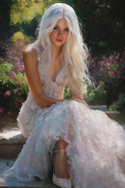 Elegant Young Woman in Couture