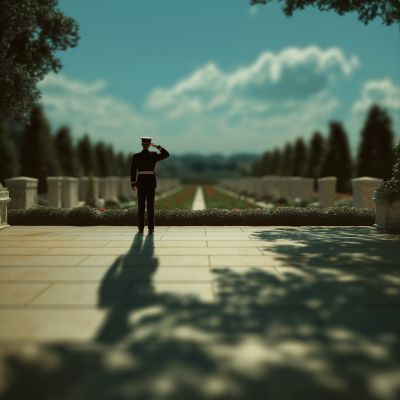 Saluting Soldier at Arlington