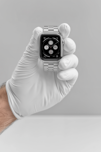 Hand Holding Apple Watch
