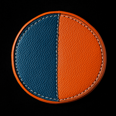 Orange and Blue Leather Patch