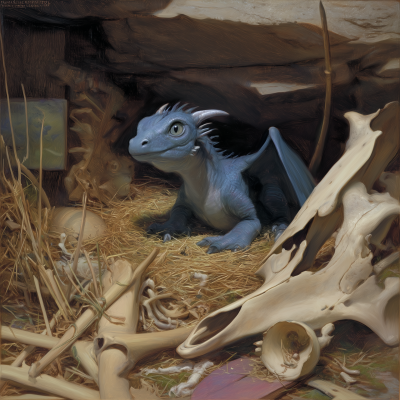 Young Dragon in a Cave