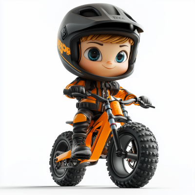 Cute Mountain Bike Rider Kid