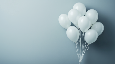 White Balloons on Gray Background