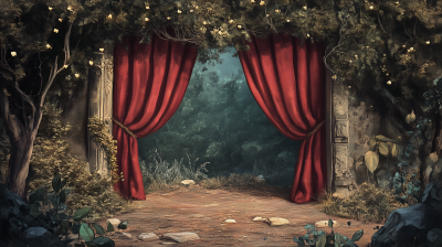 Red Stage Curtain Opening
