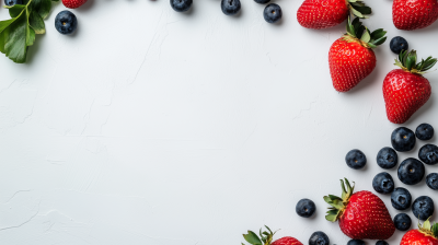 Fresh Berries on White Background