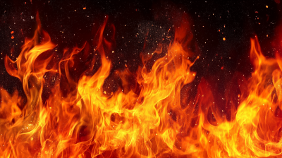 Fire Flame on Black Background