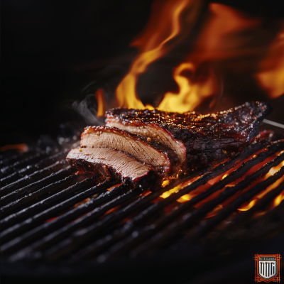 Sliced Brisket on Grill