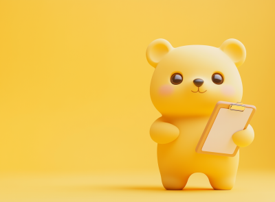 Cute Yellow Bear Character