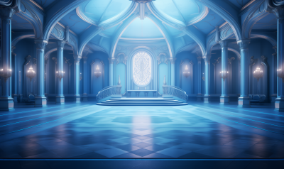 Empty Old Castle Ballroom