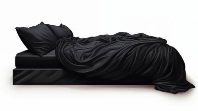 Bed with Black Sheets