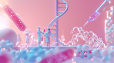 Tiny Scientists Examining DNA