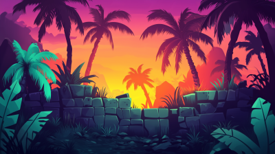 Tropical Stone Wall Background