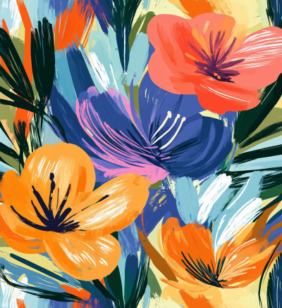 Vibrant Floral Abstract