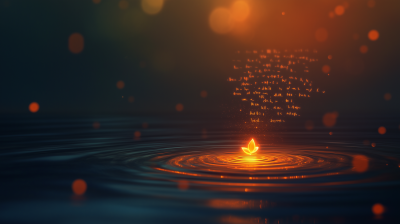 Illuminated Seed Above Water