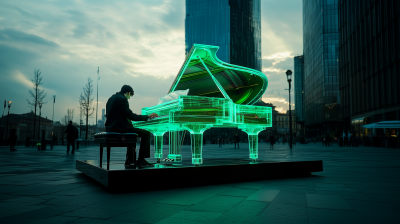 Pianist in Green Light