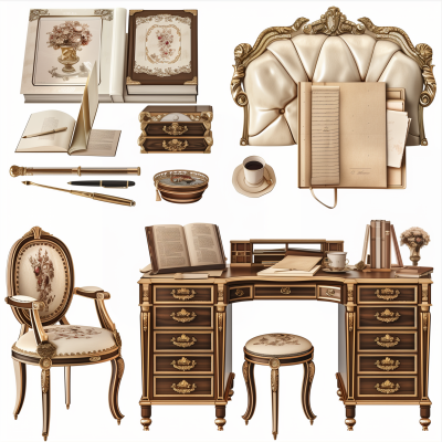 Luxurious French Study Room