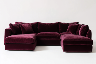Minimalist Burgundy Sofa