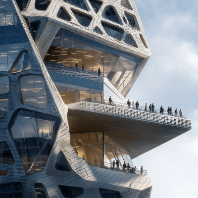 Futuristic Downtown Office Building