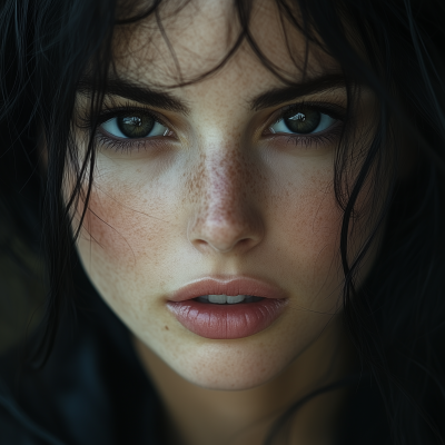 Brunette with Black Eyes