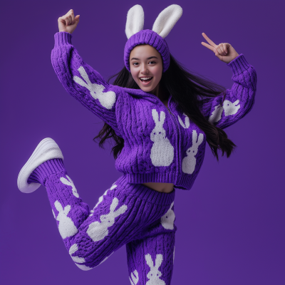 Smiling Woman in Sports Suit