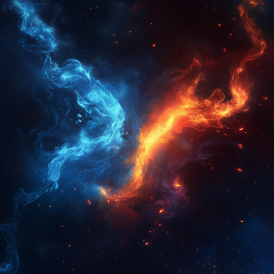 Dynamic Blue Fire Background