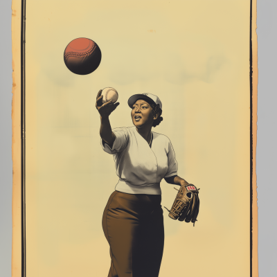 Toni Stone Baseball Illustration