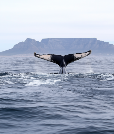 Whale Tail Above Water