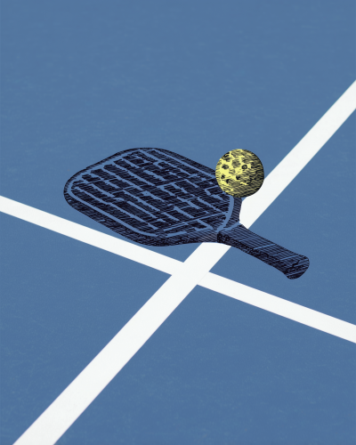 Minimal Pickleball Illustration